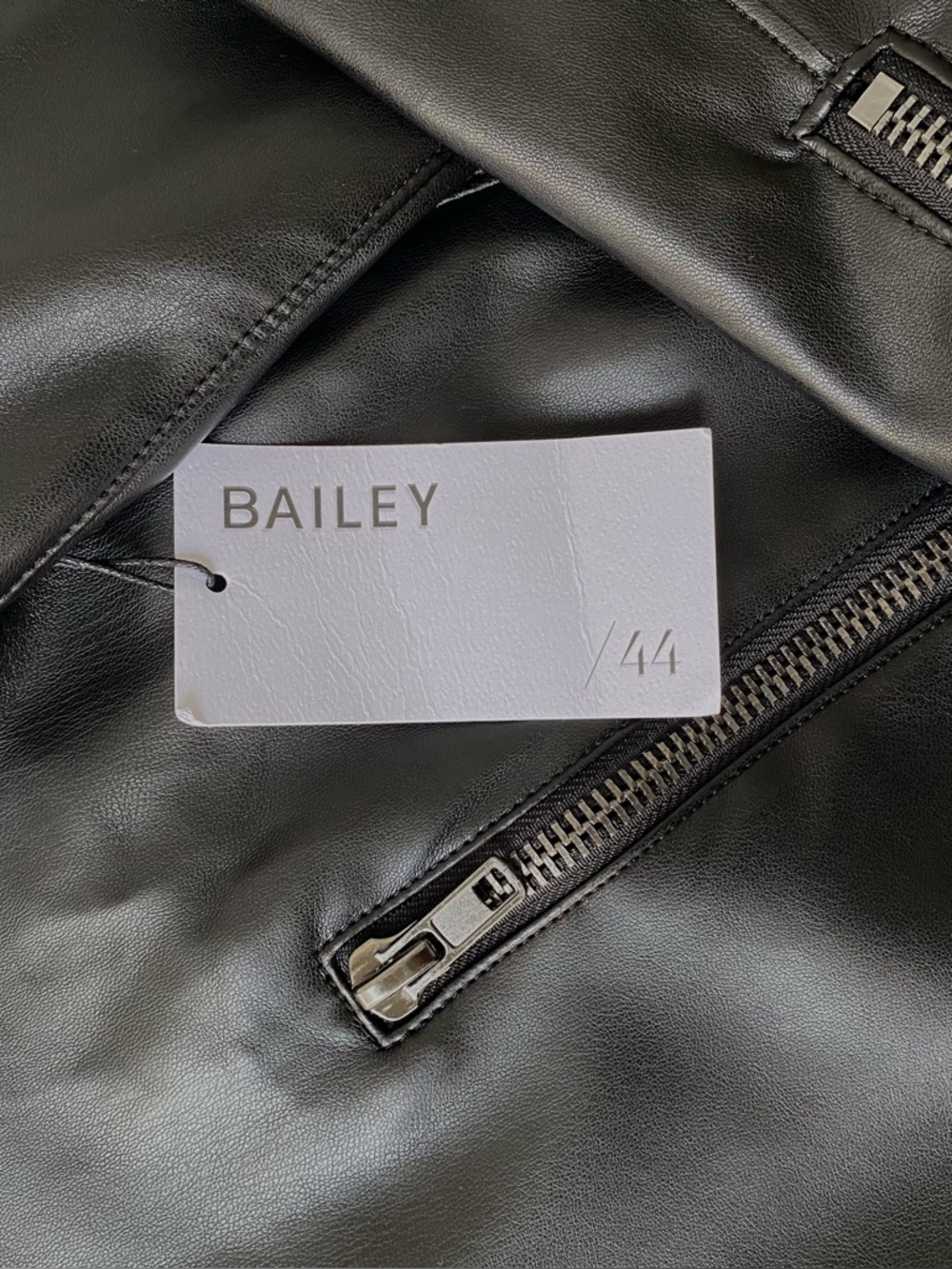 Bailey 44 NWT IRR Phoenix Black Vegan Leather Racer Jacket, Size M - Picture 10 of 11